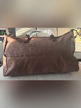 PRIVATA Brown Leopard-Print Weekender/Duffel Bag - New w/Tags
